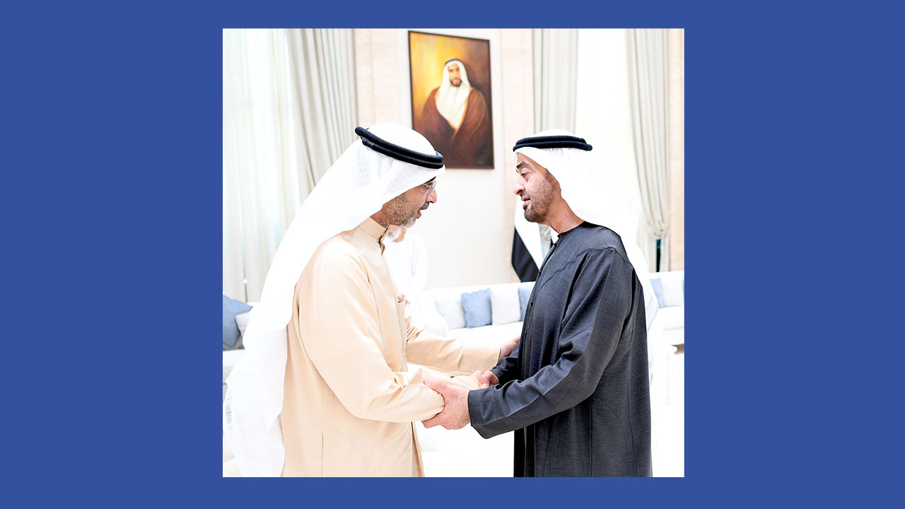 ممثل سمو الأمير يقدم العزاء لرئيس دولة الامارات بوفاة الشيخ طحنون بن محمد